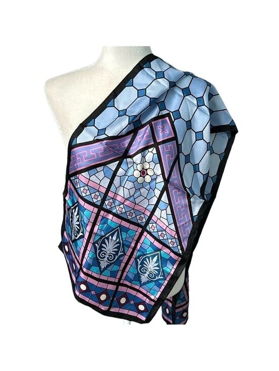 Smithsonian Institution Rectangle Silk Scarf Stained Glass Pattern